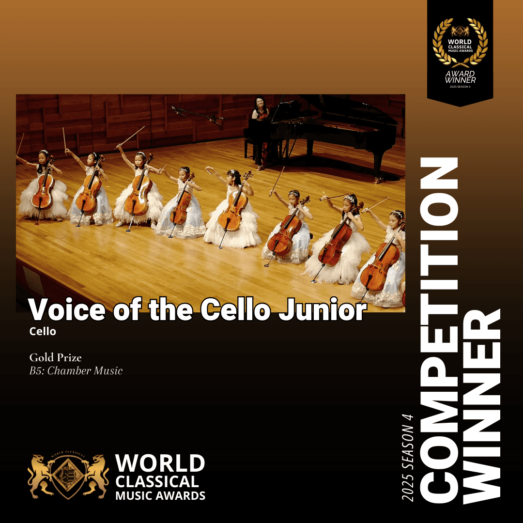 Voice of the Cello Junior, WCMA winner poster